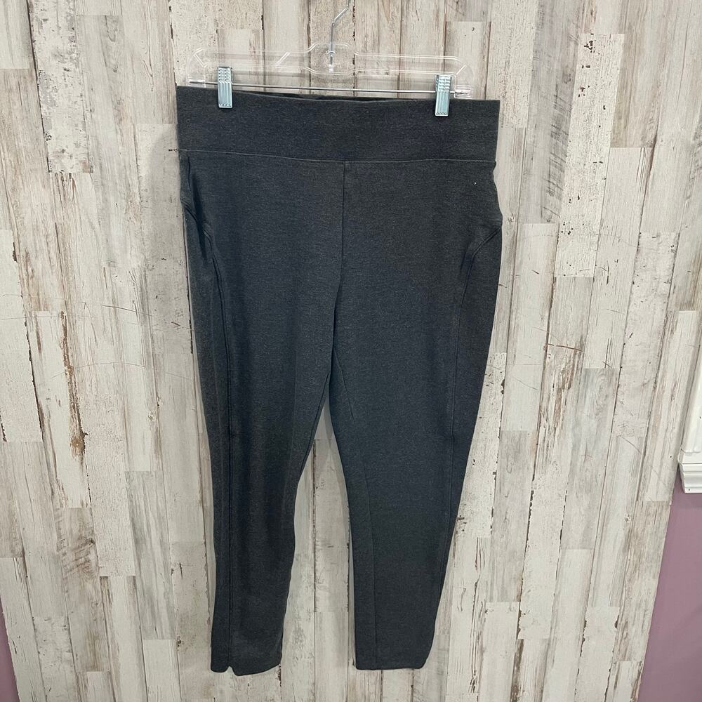 Seven7 Gray Pull On Cropped Leggings Stretch Waist Womens Size Large